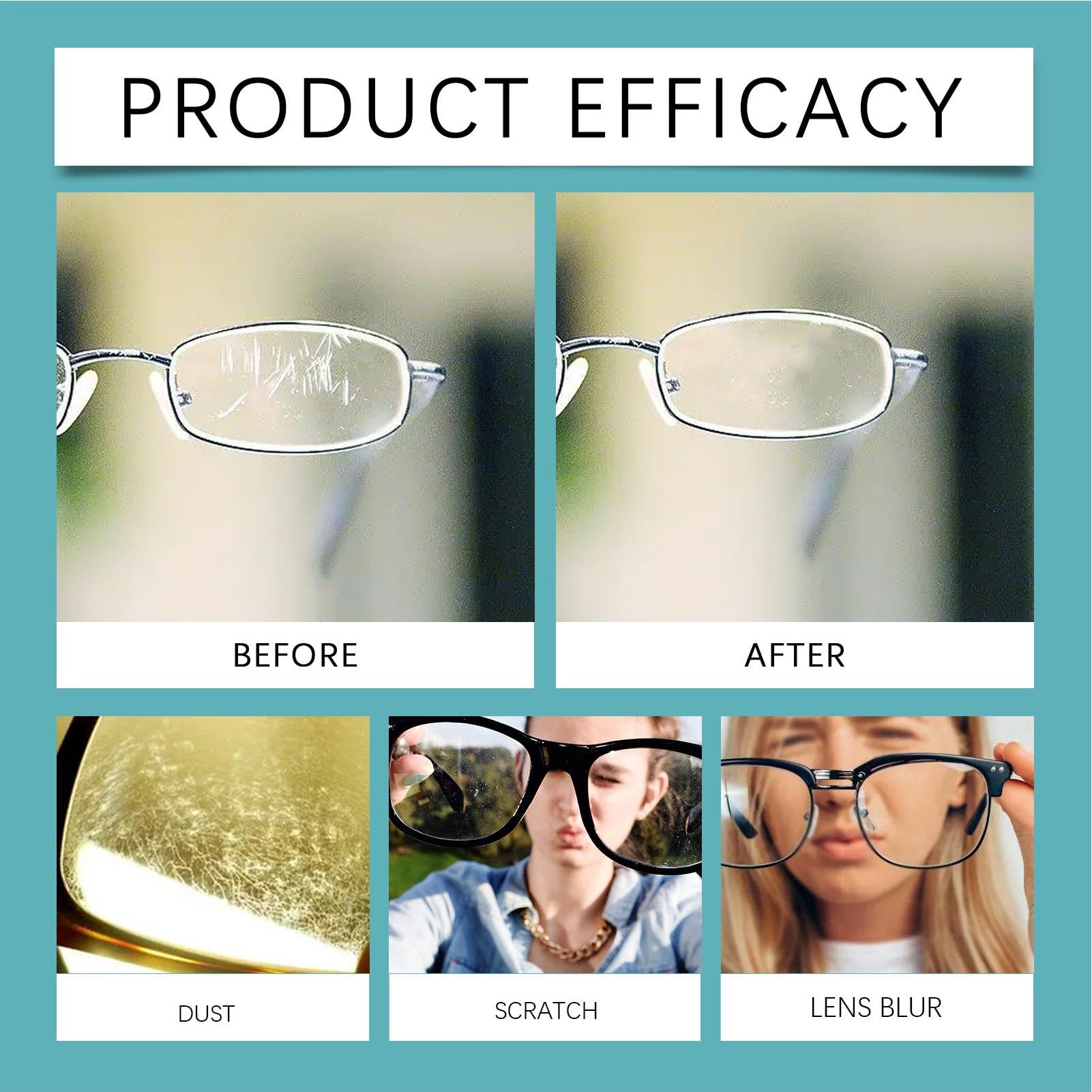 Professional Lens Scratch Remover Spray & Glasses Cleaner - 100ml Portable Solution for Eyeglasses, Sunglasses & Camera Lenses | Perfect for Travel, Office & Outdoor Use