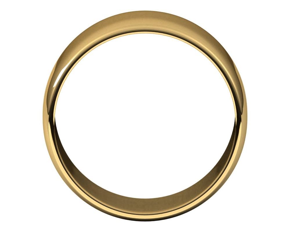 14K Yellow Gold 10mm Half Round Wedding Band for Women - Perfect for Bridal & Anniversary Gifts