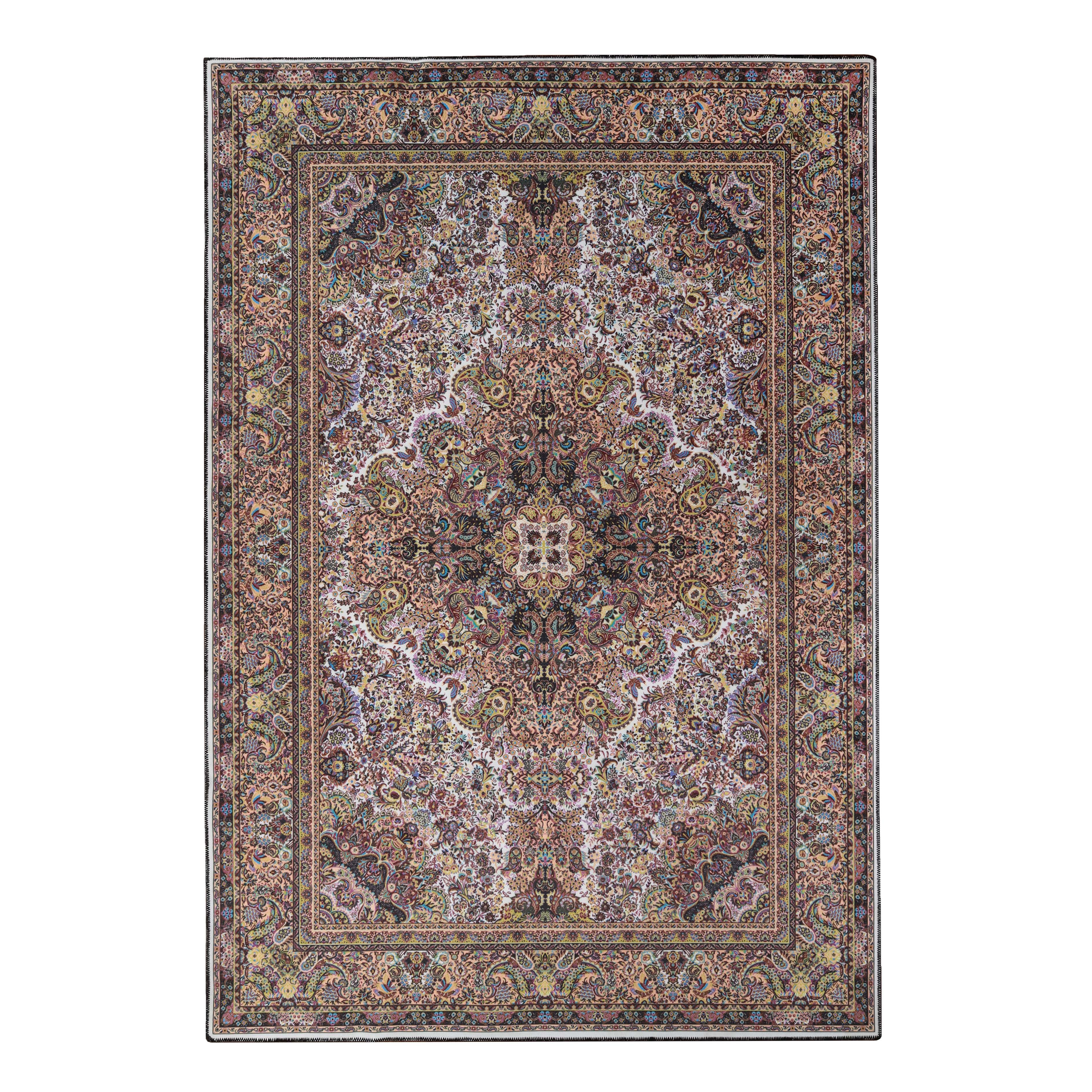Flamingo Medallion Machine Washable Indoor Area Rug - Non-Slip Soft Living Room Carpet Runner for Bedroom, Hallway & Entryway Decor