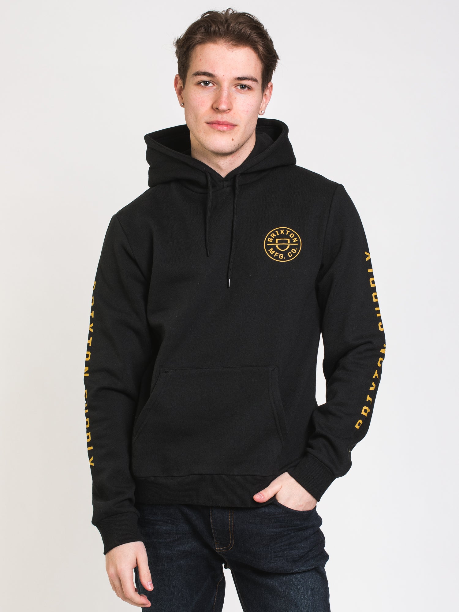 Brixton Crest Pullover Hoodie for Men & Women - Soft Cotton Fleece, Stylish Streetwear - Perfect for Casual Outfits, Gym, and Outdoor Activities