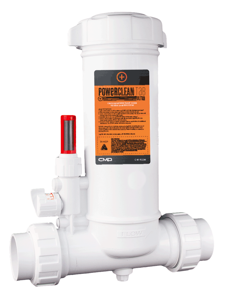 CMP PowerClean Tab Ultra In Line Chlorinator 25280 110 000 - Pool Chlorine Tablet Feeder for Inground & Above Ground Pools - Easy Installation & Maintenance for Crystal Clear Water