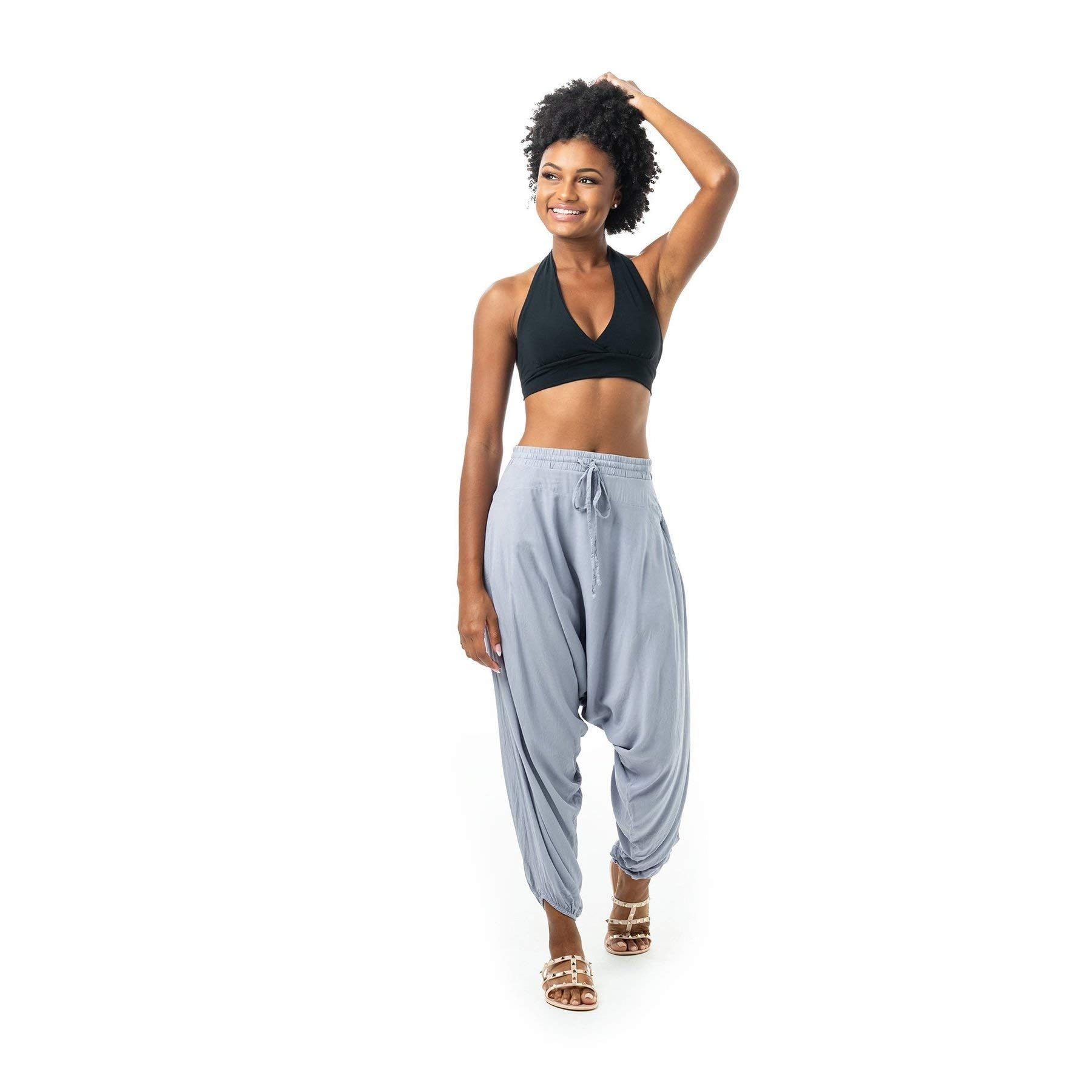 Boho Harem Pants for Women - Loose Lightweight Cotton Summer Pants with Pockets | Casual Beachwear, Yoga & Lounge Wear for Comfortable Everyday Outfits