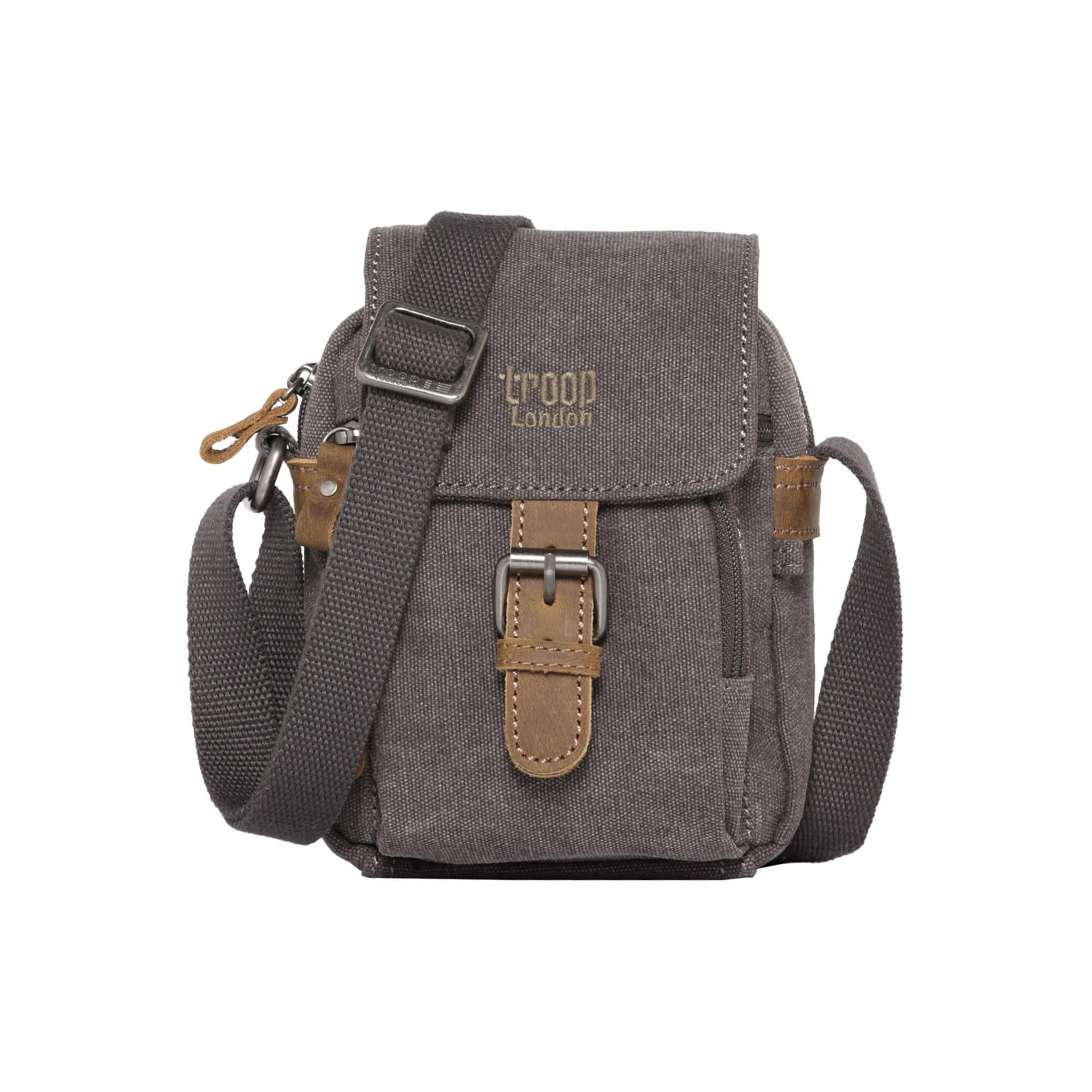 TRP0213 Troop London Classic Canvas Crossbody Bag for Men & Women - Stylish & Durable Everyday Shoulder Bag for Work, Travel & Casual Outings