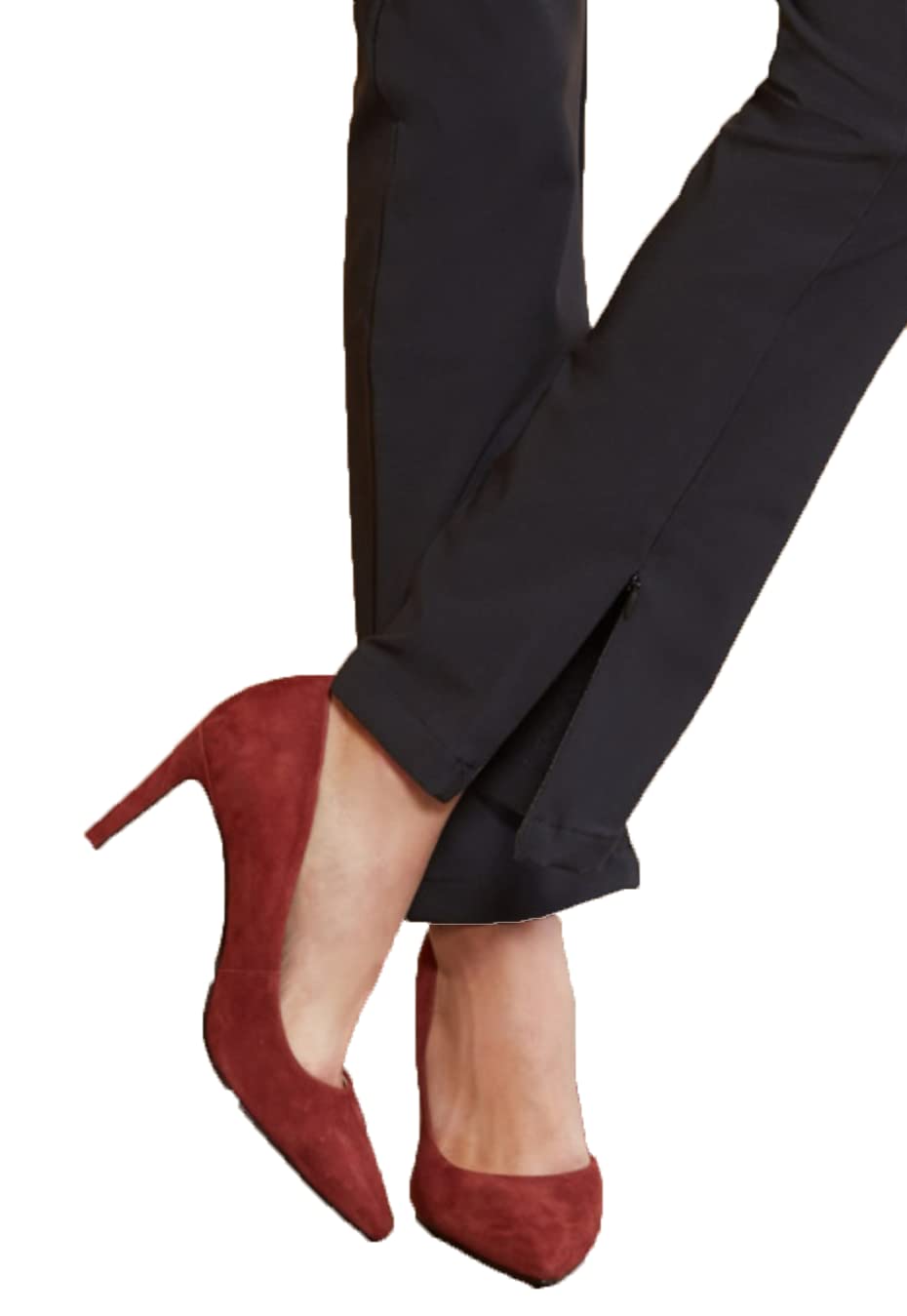 Good American Women's The Exec Slit Pants - Professional High Waisted Office Trousers with Side Slit for Business Casual & Workwear