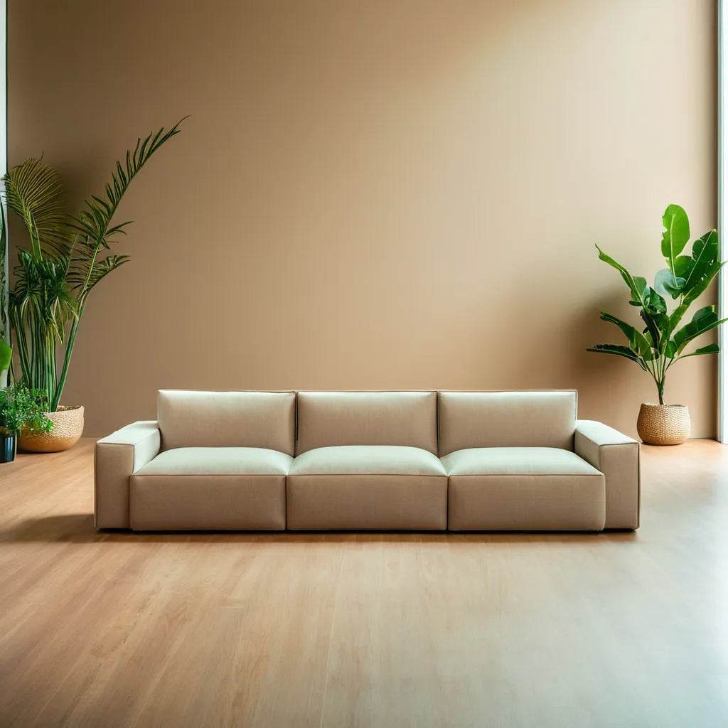 Premium Giacomo Fabric 4-Seater Sofa - Comfortable & Durable Living Room Furniture (Pet-Friendly) - Perfect for Family Gatherings, Movie Nights & Relaxing