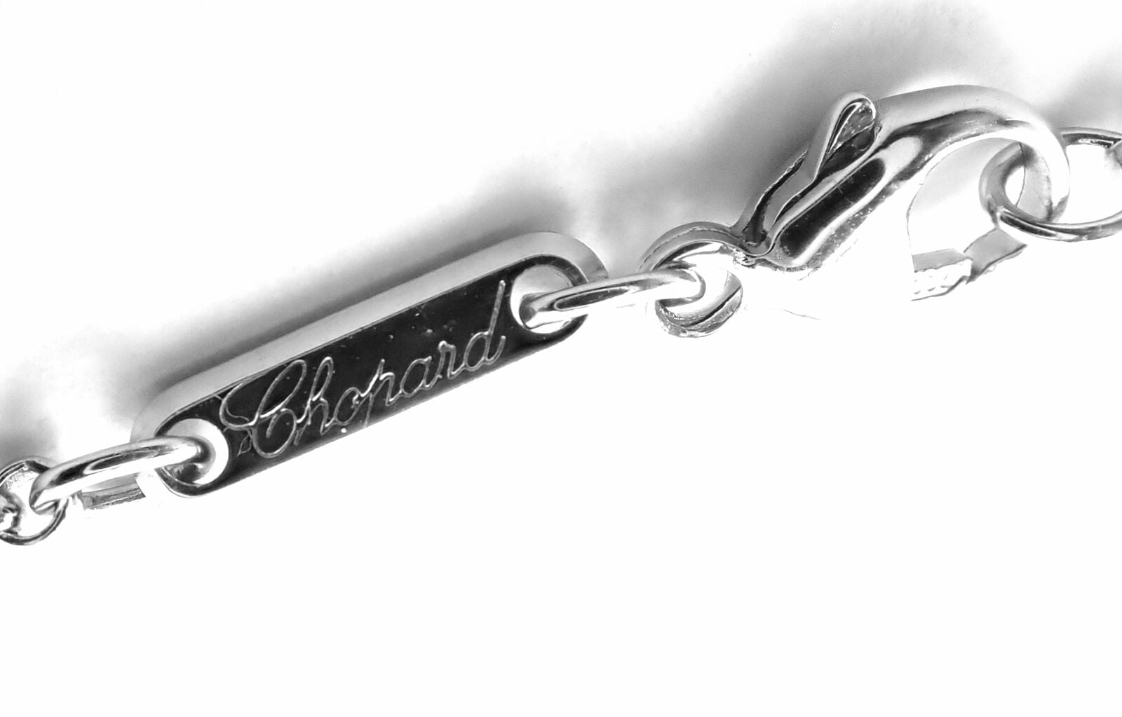 Authentic Chopard 18K White Gold Diamond Necklace with Golden Diamonds & Chrome Stones | Luxury Jewelry for Women, Perfect for Weddings, Parties & Special Occasions