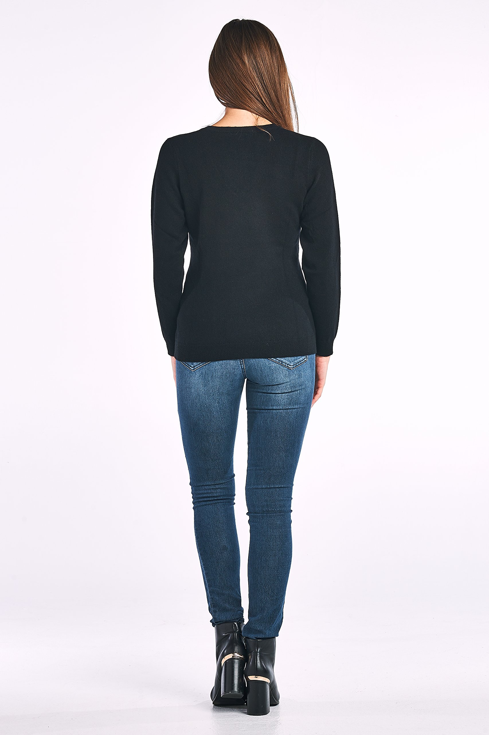 100% Cashmere Soft Long Sleeve V-Neck Sweater for Women - Cozy Winter Pullover for Office, Date Night & Casual Outfits