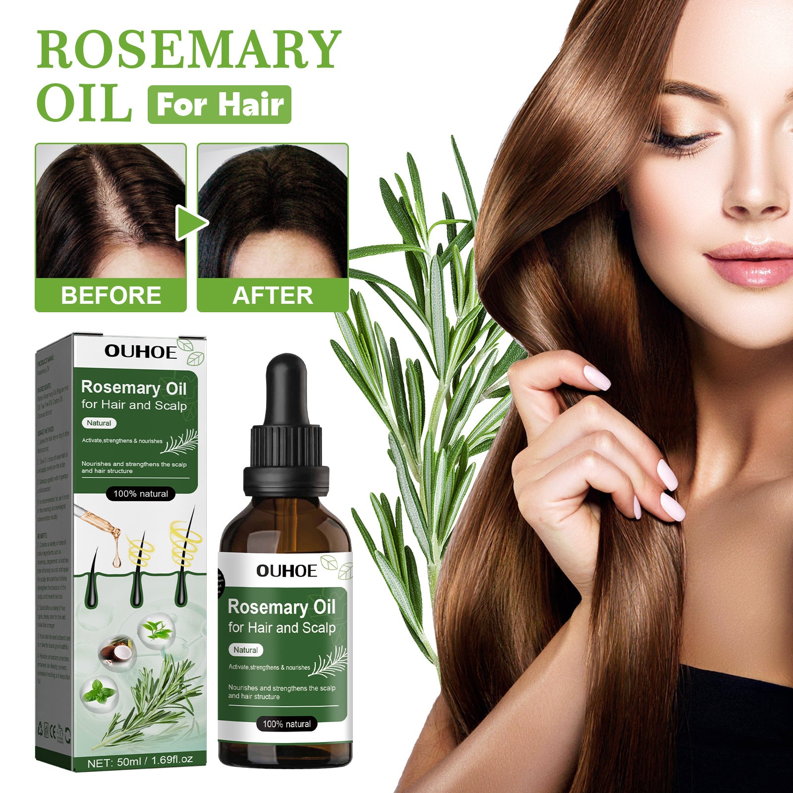 Anti-Hair Fall Nourishing Essential Oil for Hair Growth & Repair - Perfect for Daily Scalp Massage & Damaged Hair Treatment