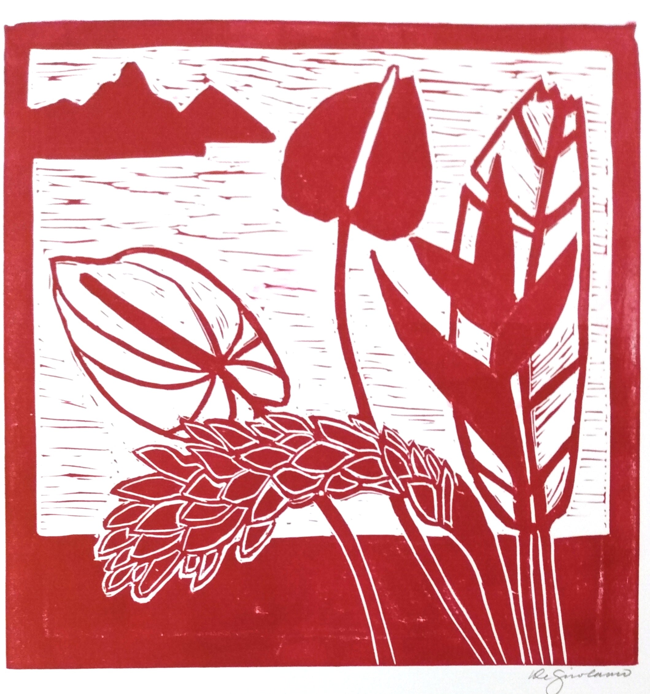 Pia De Girolamo Tropical Flowers Burgundy - Elegant Home Decor for Living Room, Bedroom & Wedding Centerpieces