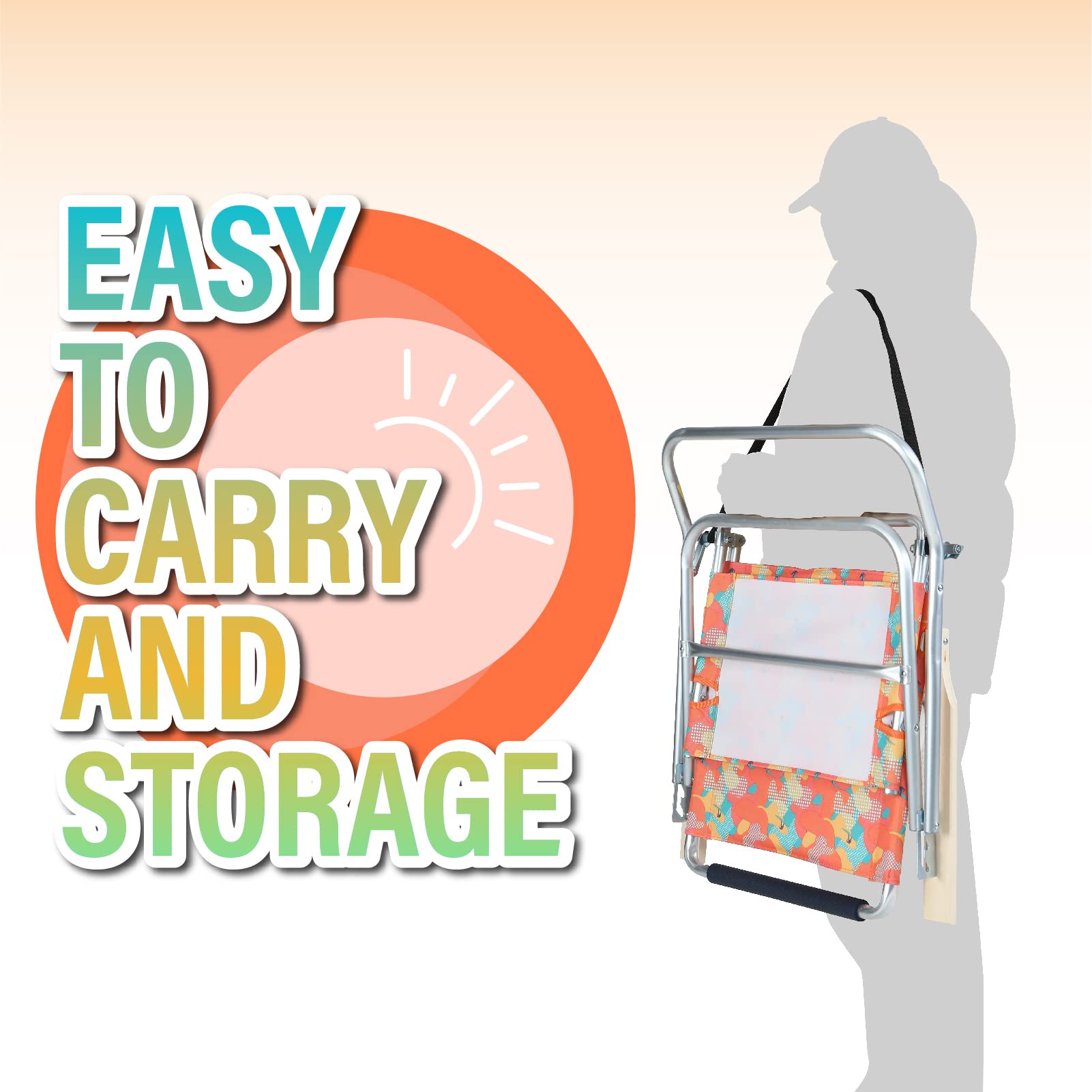 LET'S CAMP High Back Folding Lawn Chair with Insulated Cooler Bag & Shoulder Strap - 3-Position Adjustable Outdoor Camping Chair for Beach, Garden, Concert, Picnic, BBQ - Portable & Comfortable - Set of 2 Camo Chairs - Perfect for Backyard Relaxation, Tailgating, and Summer Festivals