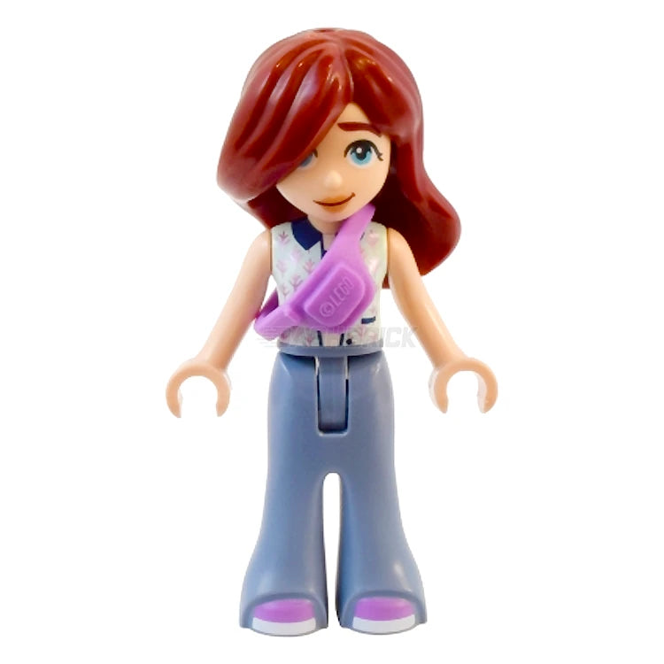 LEGO Minifigure Friends Paisley Outfit - Vest, Bell Bottom Trousers, Lavender Shoes & Belt Bag | Perfect for FRIENDS Theme Playsets & LEGO Collectors