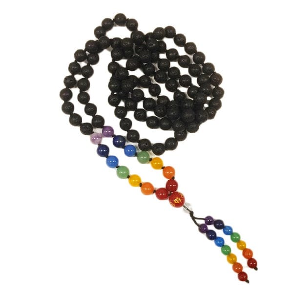 Authentic Lava Rock Mala Beads for Meditation, Yoga & Spiritual Healing - Chakra Balancing Prayer Necklace - Perfect for Mindfulness, Stress Relief & Positive Energy