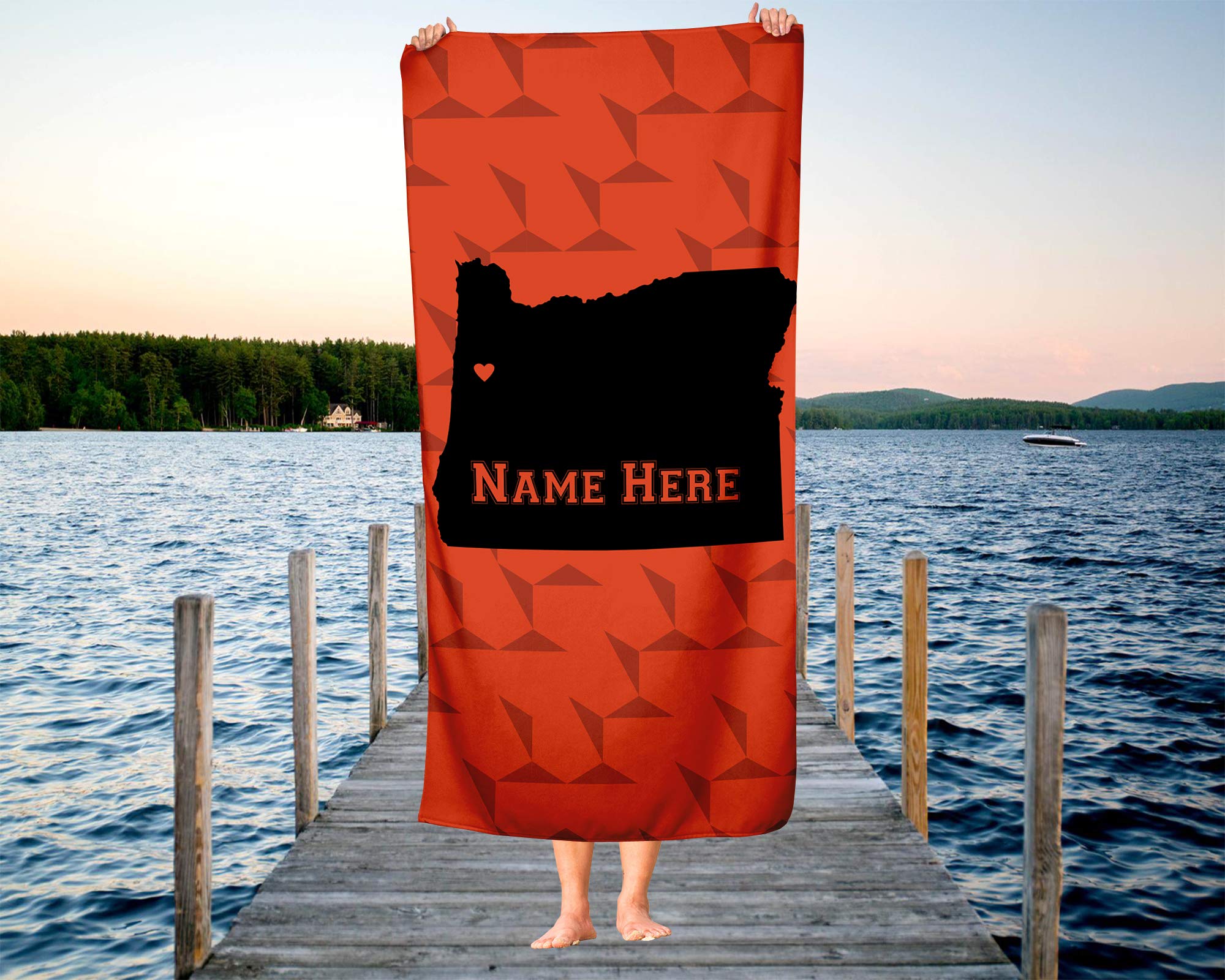 Custom Oregon State Pride Beach & Bath Towel - Personalized Medium & Large Towels for Adults & Kids - Perfect for College Football, Basketball Games, Beach Trips & Home Decor