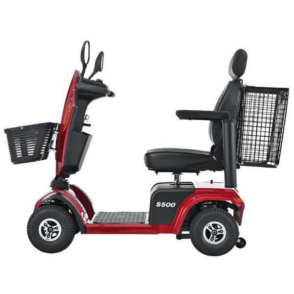 Metro Mobility S500 Heavy Duty 4-Wheel Mobility Scooter for Adults - 500 lbs Weight Capacity, Long-Range Battery - Ideal for Indoor & Outdoor Use, Shopping, Travel, and Daily Mobility Assistance