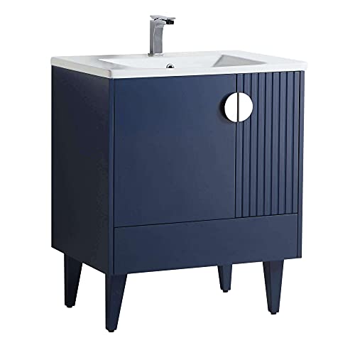 Navy Blue - Polished Chrome Handles