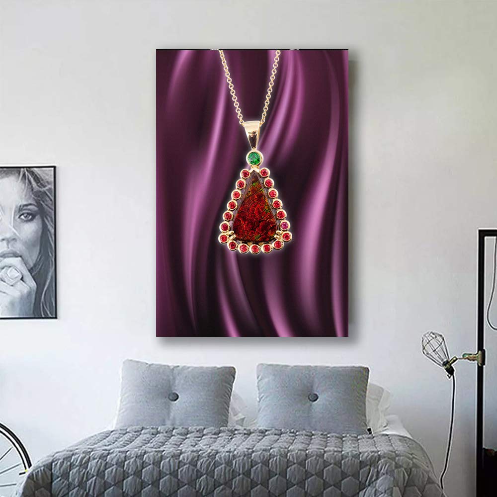 Elegant Jewelry Giclee Canvas Wall Art - 16x24 Inches, Premium Home Decoration for Bedroom, Living Room, House, Office, and Dining Area