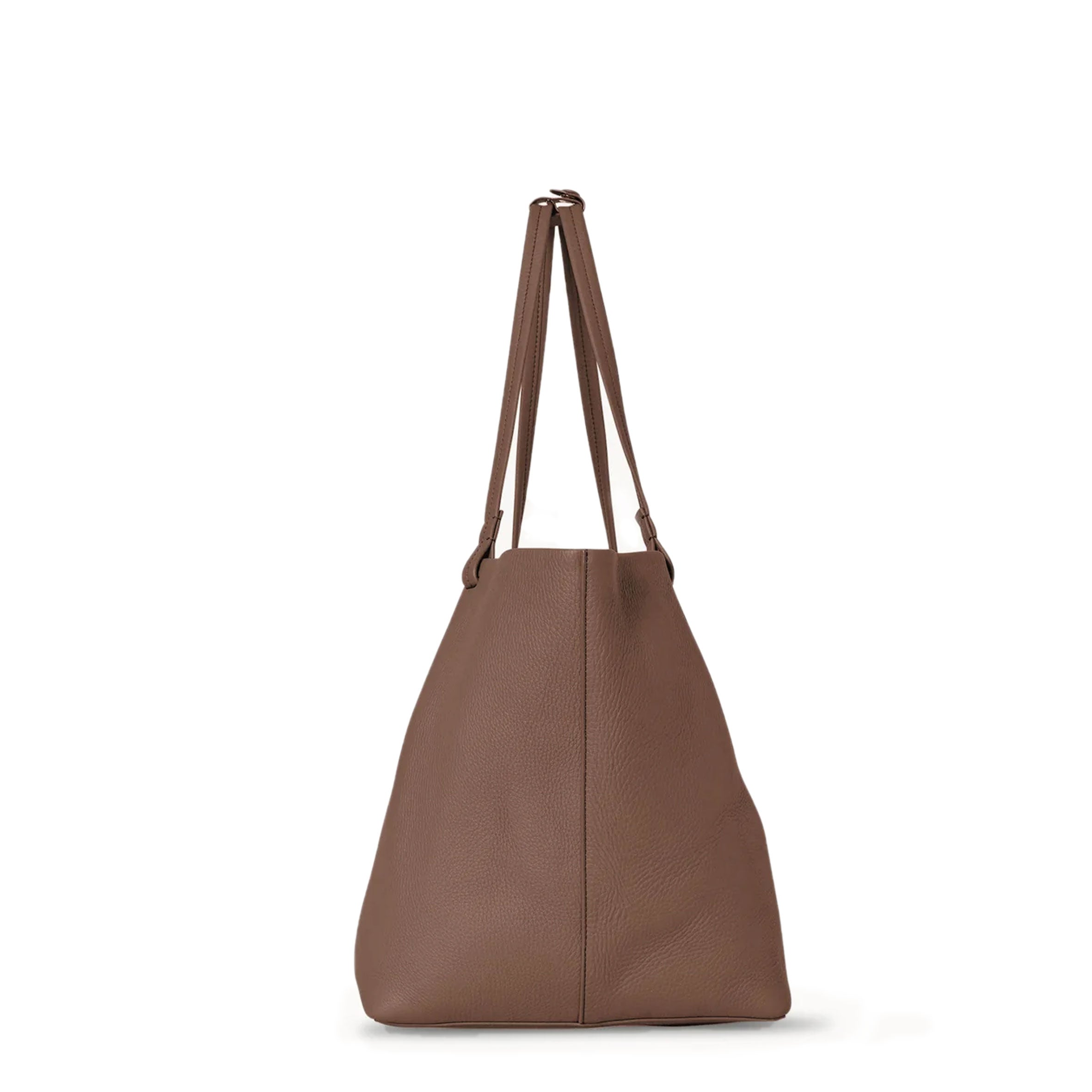 Premium Leather Park Tote Bag - 3-Grain Textured Taupe Handbag for Women | Stylish Everyday Purse for Work, Travel & Shopping