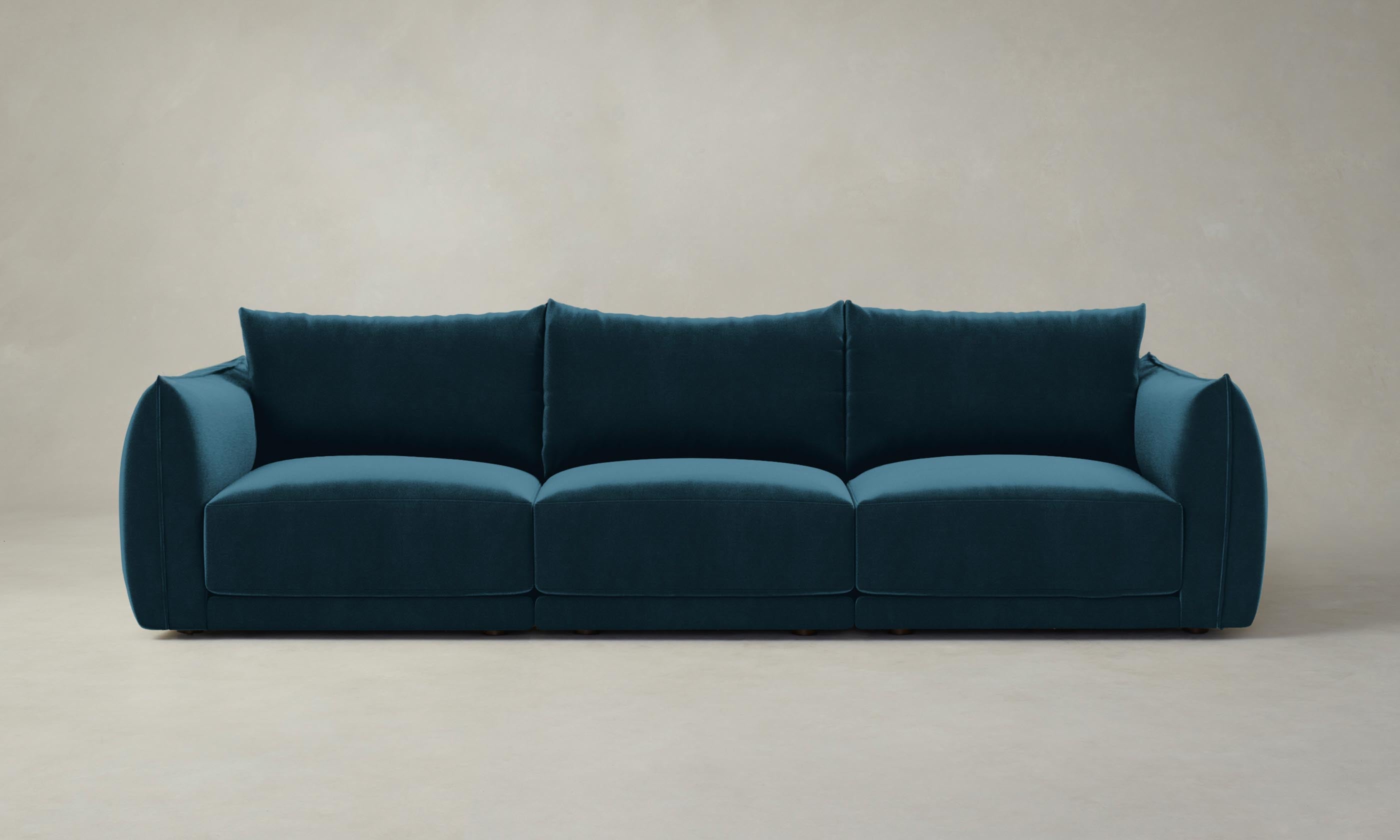 The Jones Modular Sofa - Performance Velvet Lagoon Blue Sectional Couch for Living Room | Modern Comfortable & Durable Furniture for Home, Office, Lounge