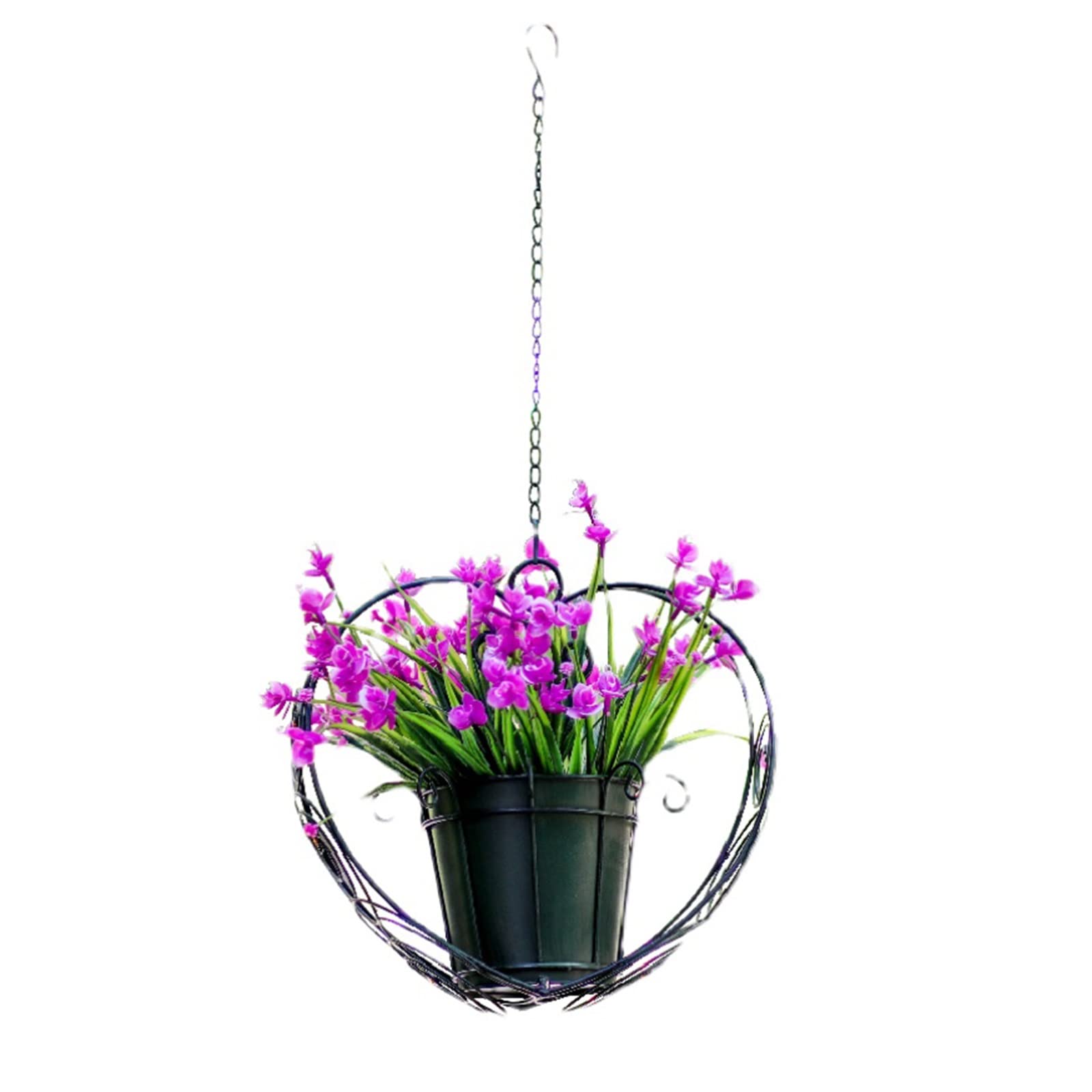 Heart-Shaped Metal Hanging Planter Basket - Rustic Iron Wire Frame for Succulents & Flowers - Outdoor Garden Décor & Indoor Plant Hanger - Perfect for Patio, Balcony, and Home Decoration