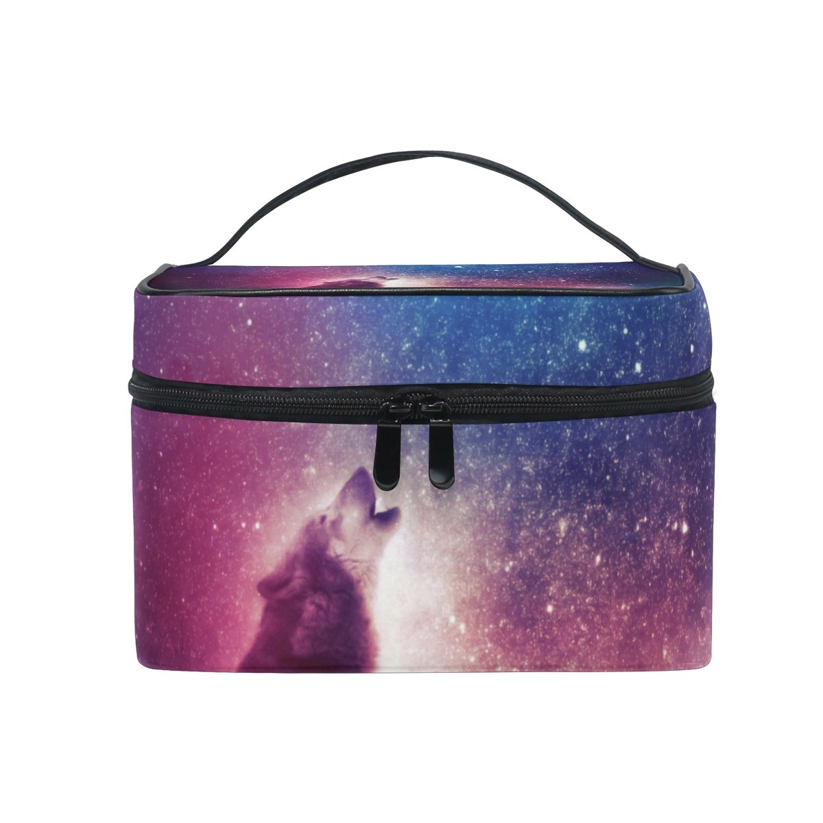 Wolf Howl Print Cosmetic Bag for Women - Travel Makeup Train Case & Storage Organizer - Perfect for Travel, Gym, and Daily Essentials