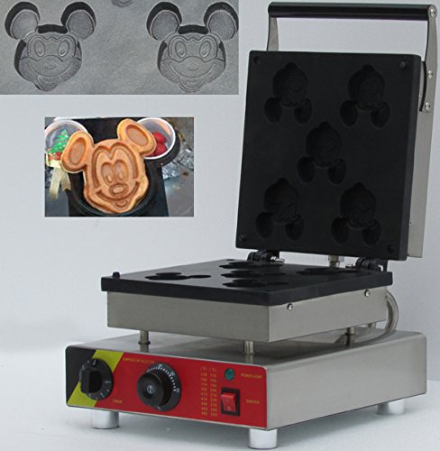 Commercial Mickey Mouse Waffle Maker - Professional-Grade Non-Stick Belgian Waffle Iron for Restaurants, Cafes & Home Use - Perfect for Breakfast, Parties & Disney-Themed Events
