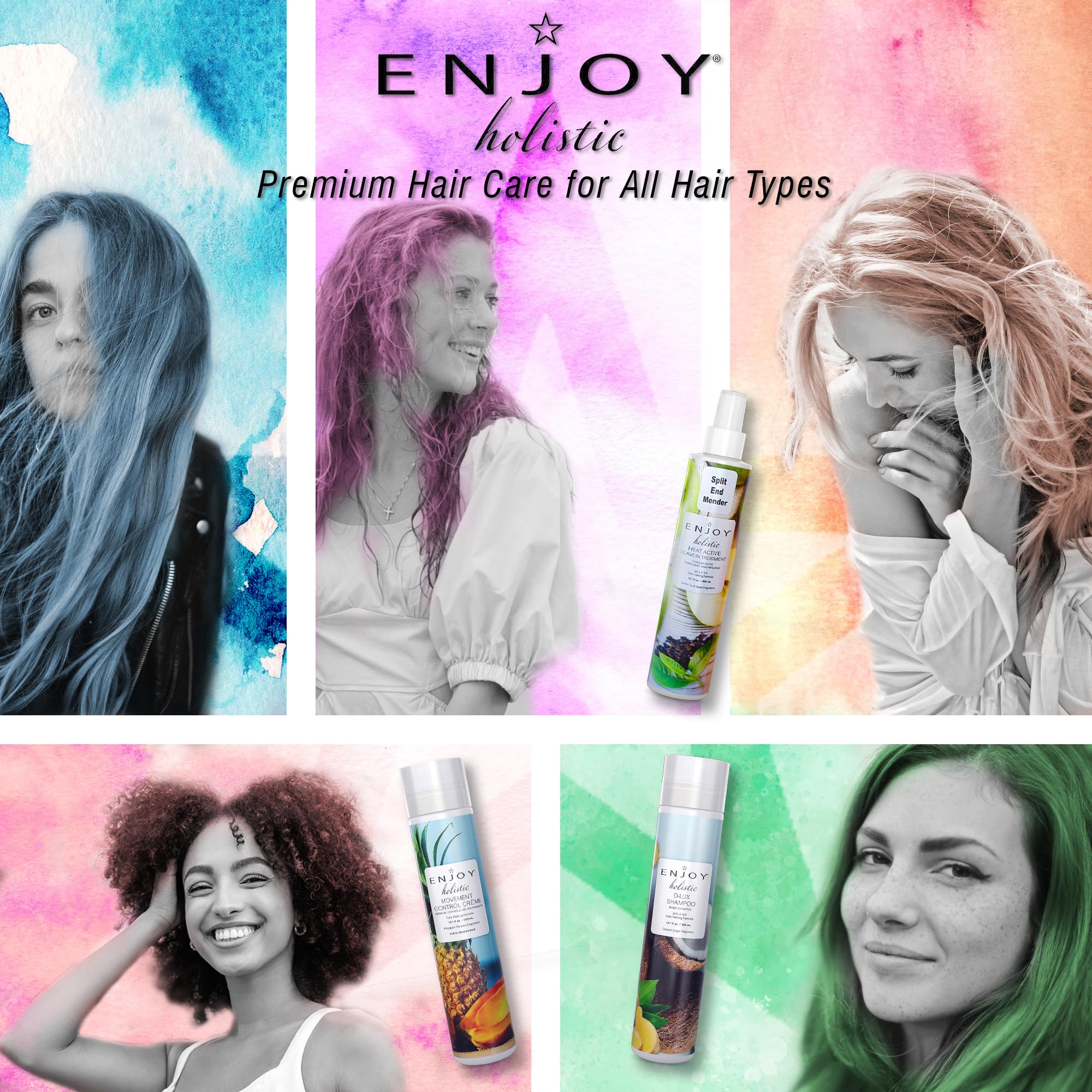 ENJOY Holistic Volume Conditioner for Damaged & Curly Hair - pH Balanced 3.5-4.5 Formula - 10 Fl Oz - Deep Hydration for Dry, Frizzy Hair - Perfect for Daily Use & Salon-Quality Results at Home