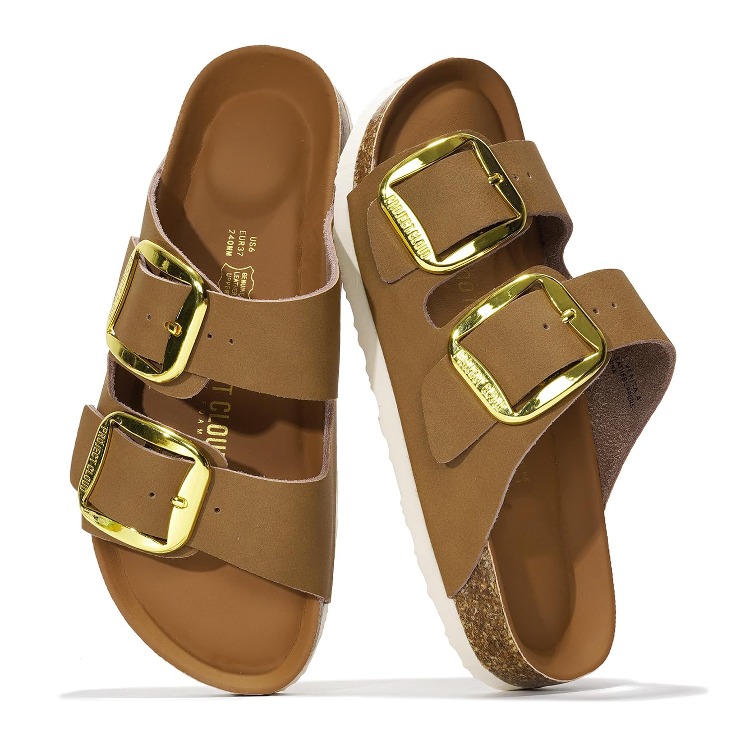**Genuine Leather Flat Sandals for Women – Comfortable Memory Foam Slides – Beach & Vacation Essentials – Casual Summer Footwear (Santorini Style) – Perfect for Travel, Walking & Relaxation**