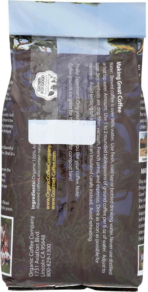 Premium Organic Ground Coffee - French Roast - 12 oz (Pack of 6) - Rich & Bold Flavor for Home Brewing, Office Use & Gifts