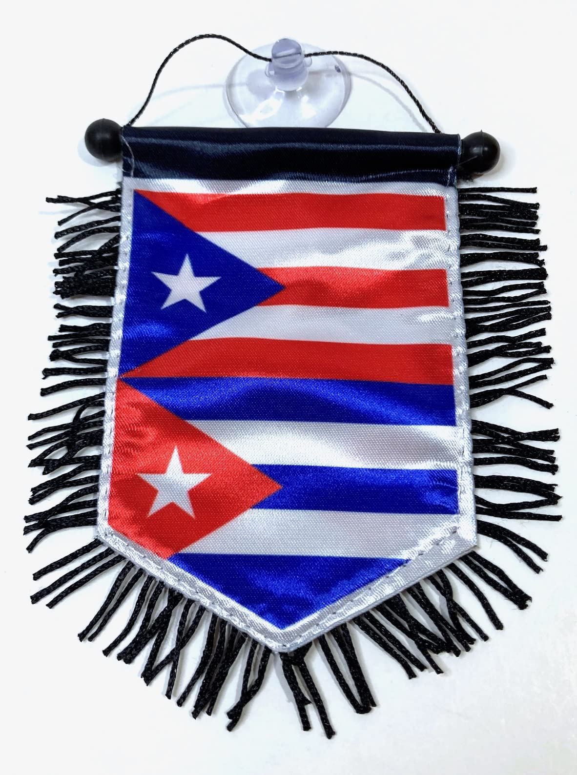 Puerto Rico & Cuba Cuban Rican Flag - Premium Car, Home, Wall, Door & Window Hanging Banner - Perfect for Patriotic Decor, Auto Accessories & Outdoor Displays