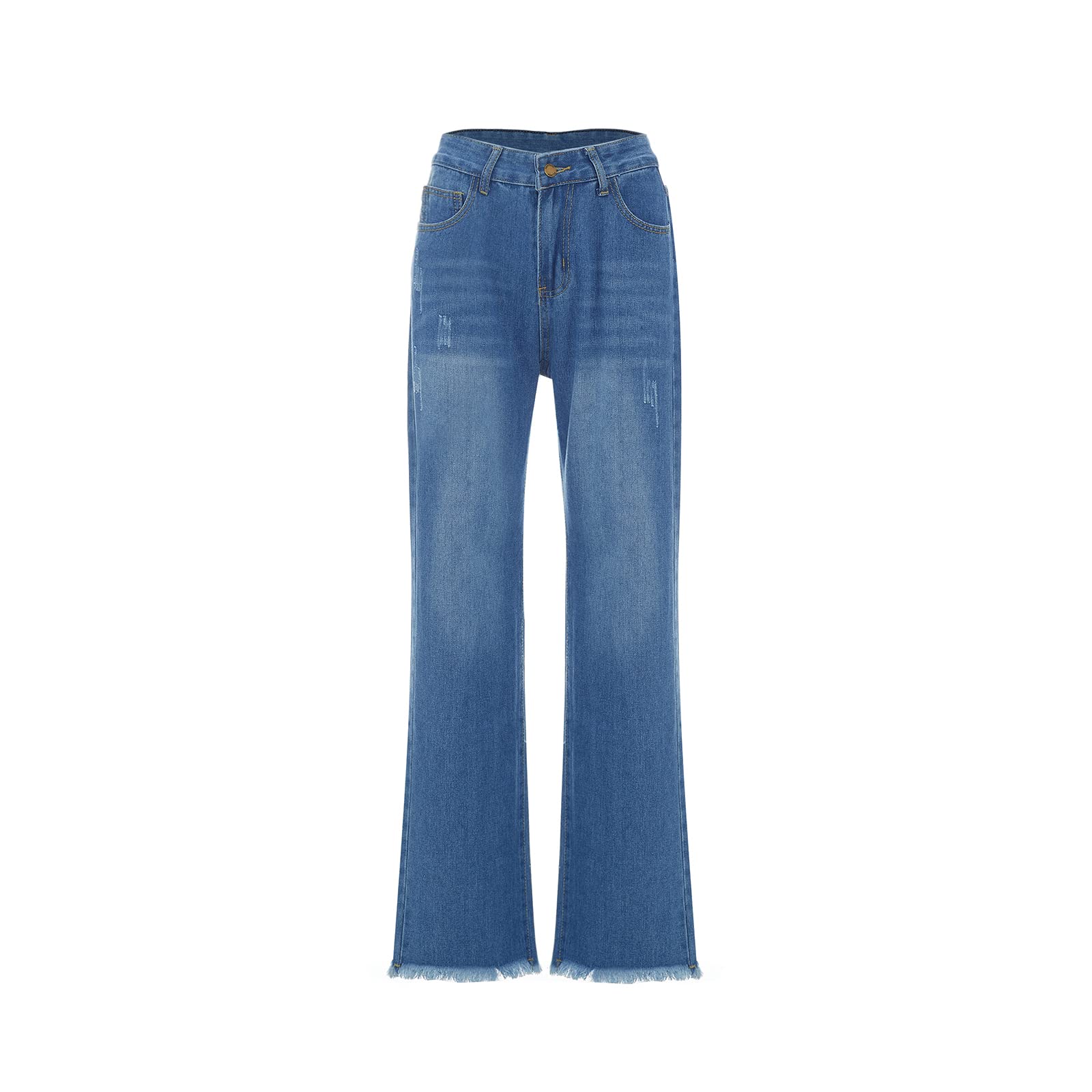 Vintage High Waist Straight Wide Leg Jeans for Women - Retro Denim Pants with Stretch Comfort - Perfect for Casual Outfits, Date Nights & 90s Fashion Looks