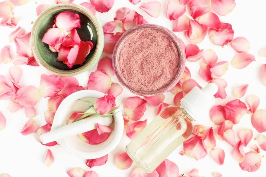 Organic Rose Petal Powder & Beetroot Powder Combo - Pure Natural Herbal Supplement for Skin, Hair Growth & Lips Care | Dark Circle & Pimple Treatment | Perfect for Smoothies, Juices & DIY Beauty Recipes