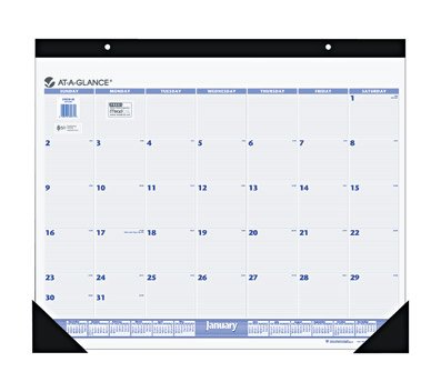AT-A-GLANCE Recycled Desk Calendar Pad - 24 x 19 Inches, Black (SW230-00) - Eco-Friendly Office Organizer for 2023 Planning & Productivity