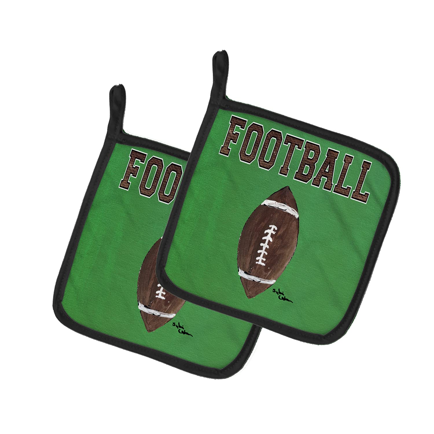 Football-Themed Heat Resistant Pot Holders Set - 7.5