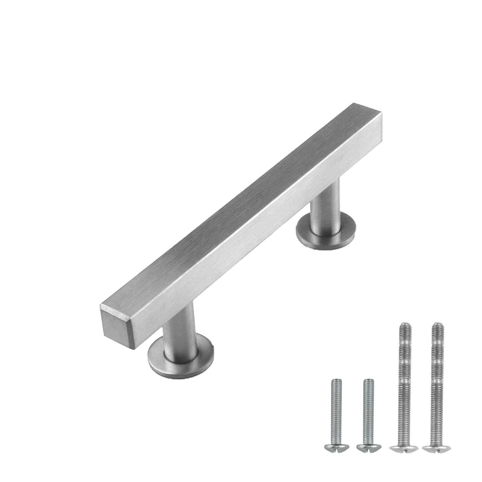 Modket 18-Series Brushed Nickel T Bar Handle Pull - 3 Inch (76mm) Hole Centers, 5 Inch Overall Length - 15 Pack Modern Kitchen Cabinet & Drawer Hardware for Cabinets, Dressers, Wardrobes & Furniture - Durable & Stylish Home Improvement Solution