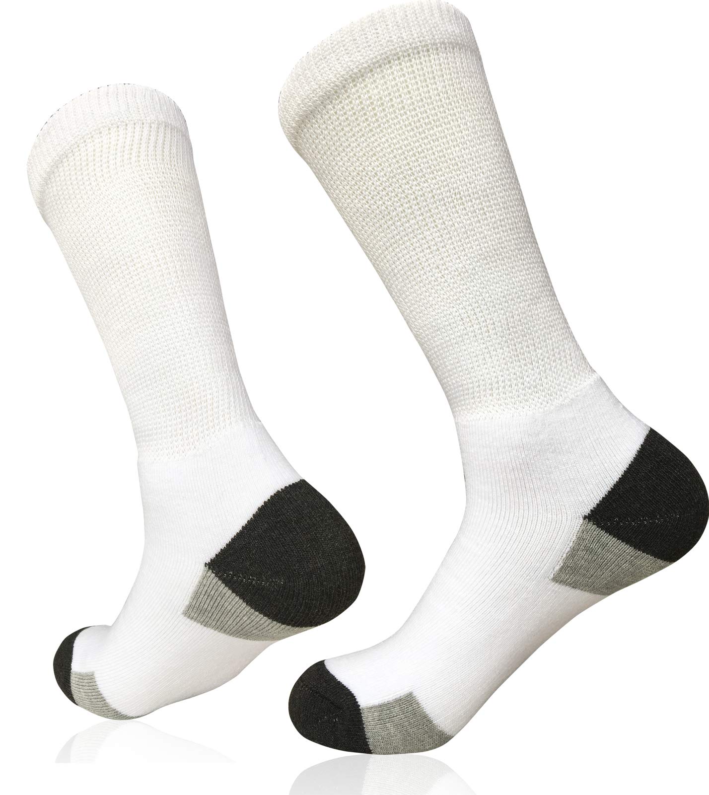 Men's Diabetic Socks - Non-Binding Crew Socks with Cushioning for Edema & Swollen Feet Relief - Thick Ankle Support for Diabetes & Circulation - Perfect for Daily Wear, Travel & Medical Conditions