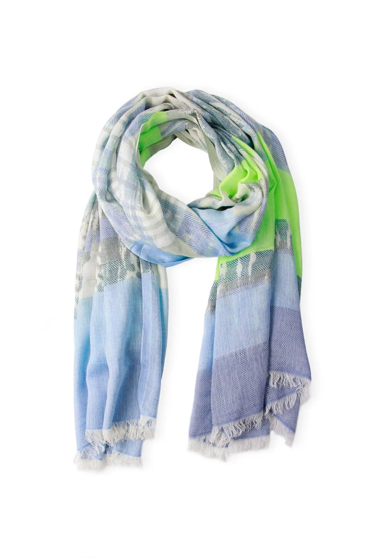 Ebraxas Neon Striped Scarf - Fashionable Lightweight Womens Wrap for Winter, Spring & Fall - Perfect for Outdoor Activities, Travel & Casual Wear