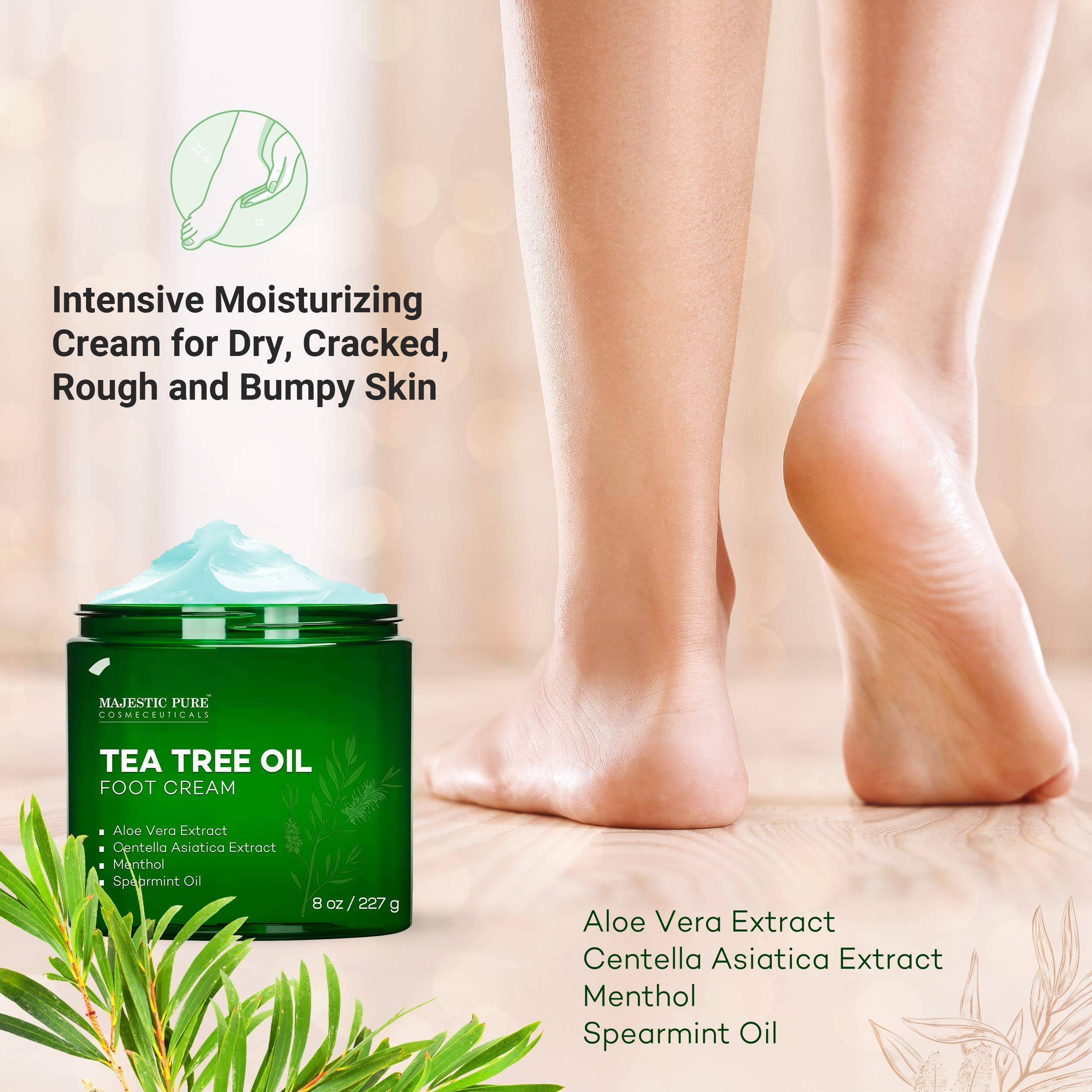 Majestic Pure Tea Tree Body Wash & Athlete's Foot Cream Set - Natural Antifungal & Antibacterial Shower Gel for Men & Women - Perfect for Gym, Sports & Daily Hygiene