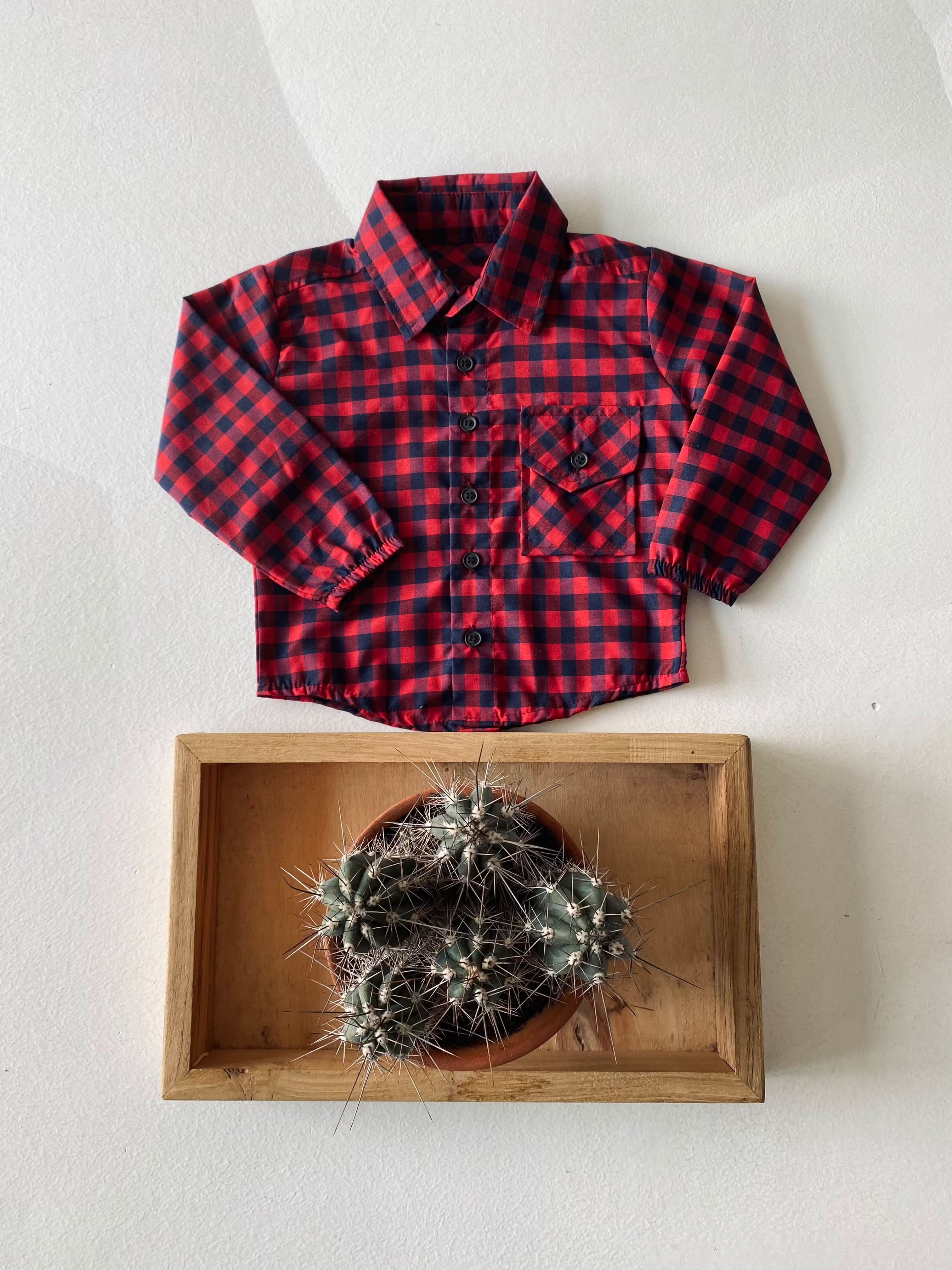 Stylish Plaid Shirt for Babies - Soft & Comfortable Cotton Baby Shirt for Boys & Girls - Perfect for Casual Outings, Family Photos & Everyday Wear
