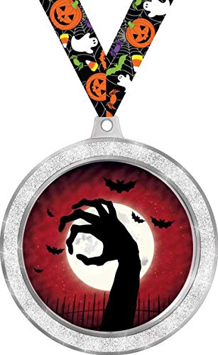 Halloween Zombie Medals - Award Medallions for Halloween Events, Parties & Costume Contests - Bulk Prizes for Trick or Treat, Spooky Decorations & Themed Celebrations