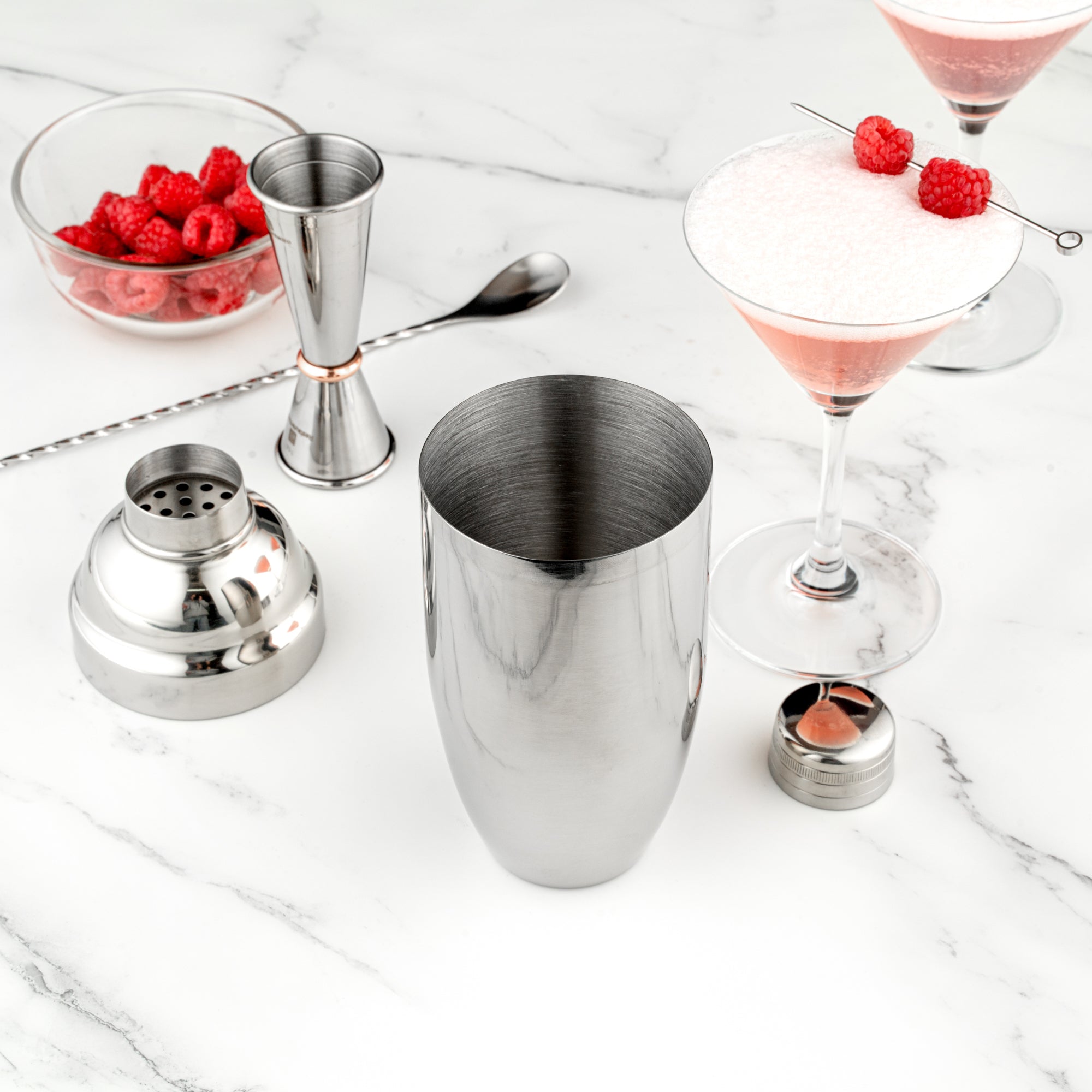 Bar Lux 24 oz Stainless Steel Cobbler Cocktail Shaker with Mirrored Finish - Professional Bartender Tool for Mixing Drinks - Perfect for Home Bars, Parties & Cocktail Making