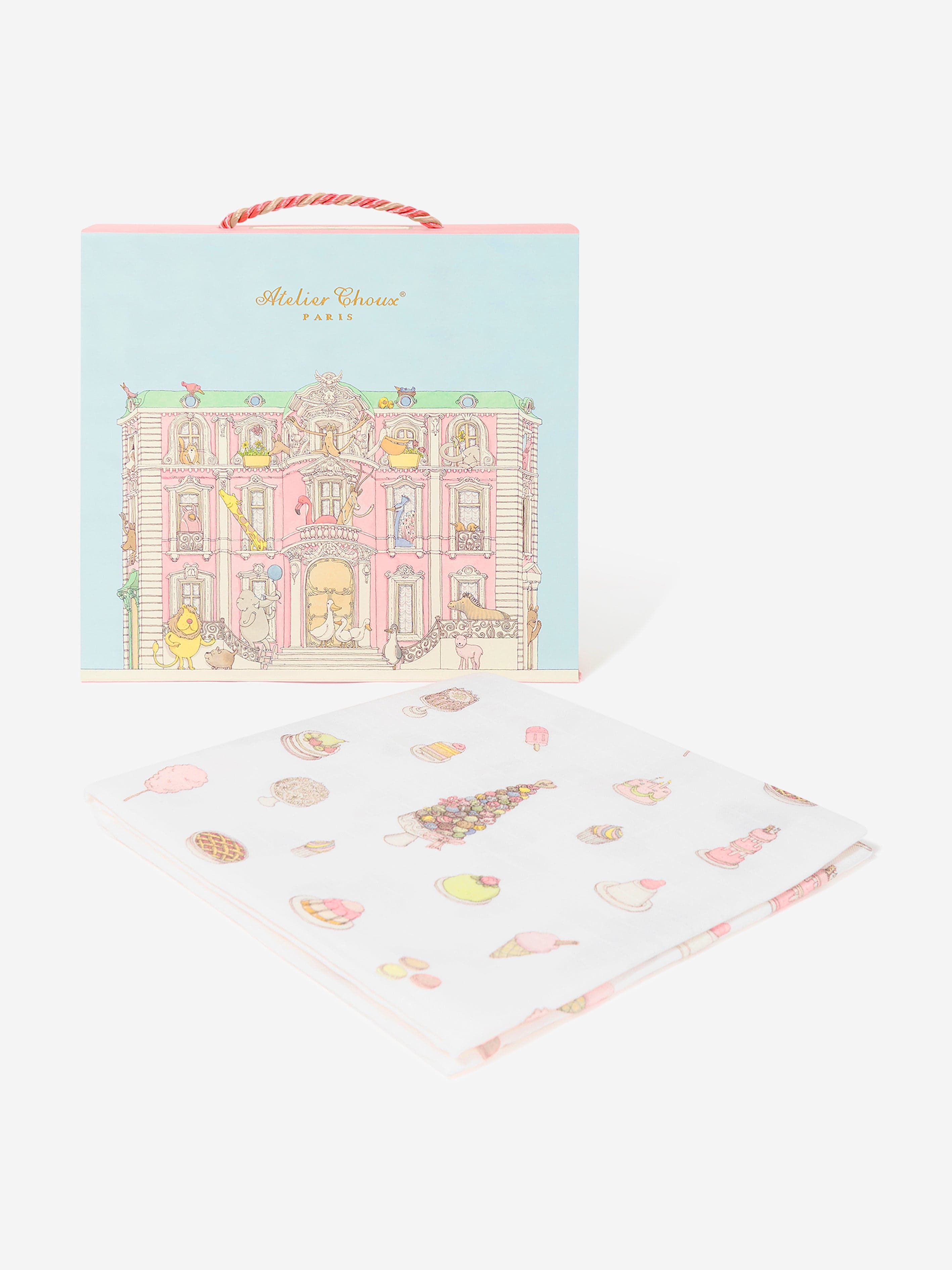 Atelier Choux Baby Girls Sweetie Pie Swaddle Blanket - Soft Pink 100cm (39