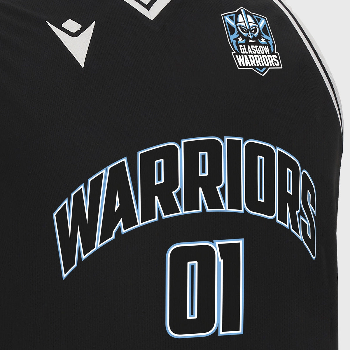 Glasgow Warriors Basketball Jersey - Macron Black Performance Singlet for Men's Sports & Training