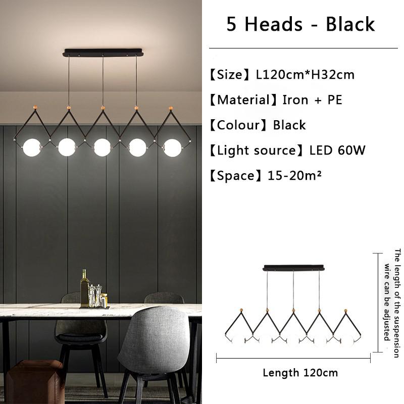 Black and Gold Globe LED Glass Ball Hanging Light - Modern Chandelier for Living Room, Bedroom, Dining Room & Office Decor