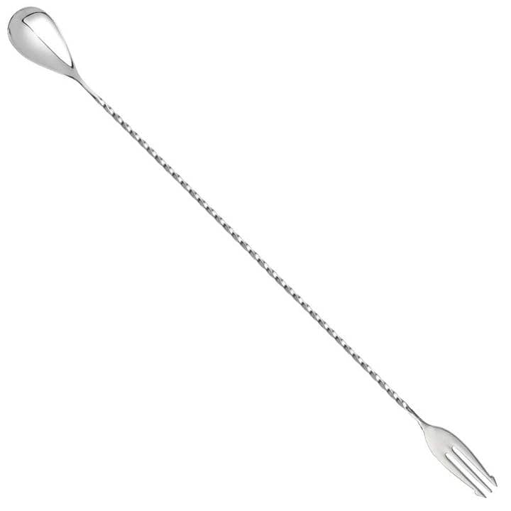 Urban Bar Trident Bar Spoon - Premium Stainless Steel Cocktail Mixing Spoon for Bartenders - Perfect for Mixing, Stirring & Garnishing Cocktails at Home or Professional Bars