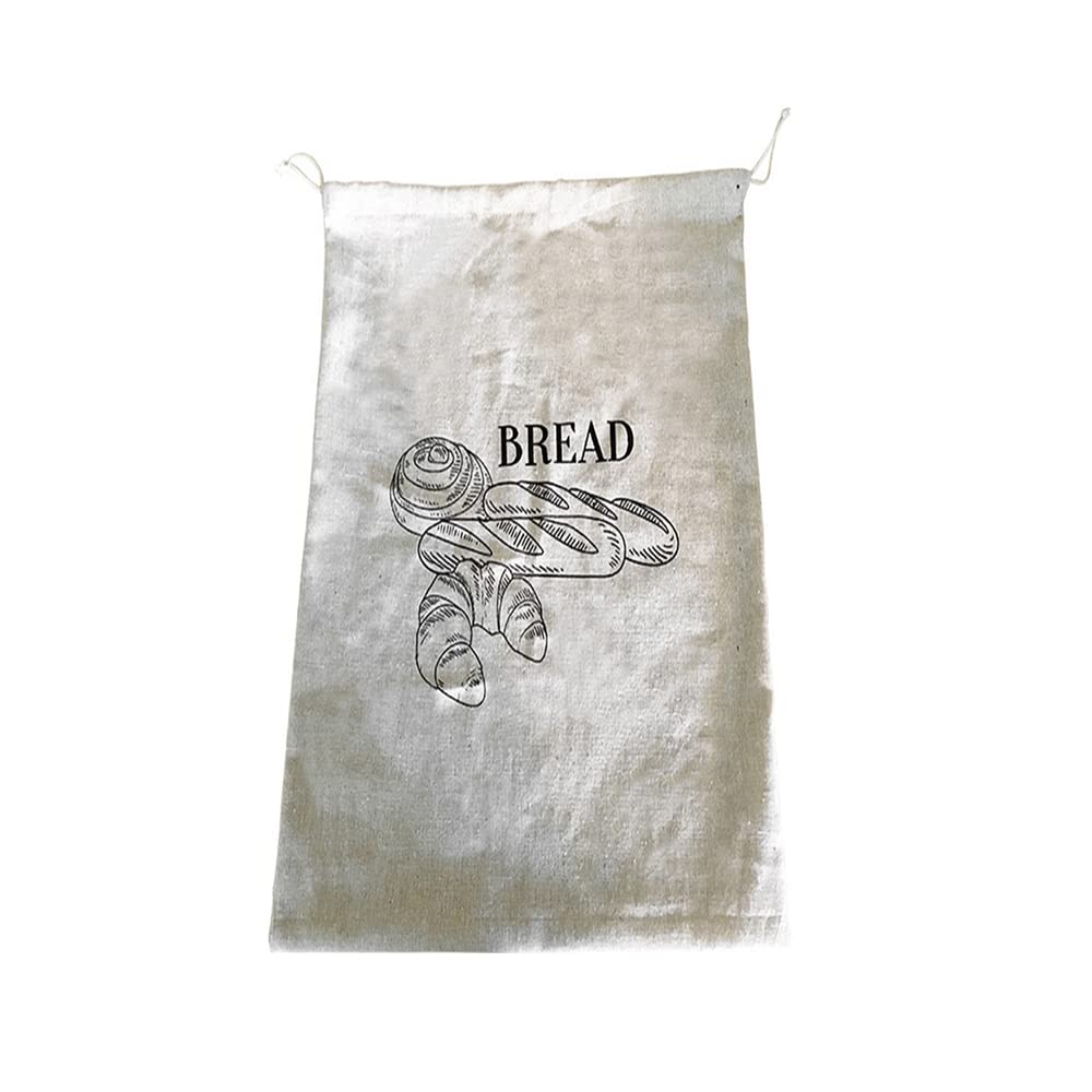 Organic Linen Bread Bags - Reusable Drawstring Food Storage for Homemade Artisan Loaf, Baguette & Pastries | Eco-Friendly Kitchen Essential for Bakers & Bread Lovers (30x50cm) | Perfect for Picnics, Gifting & Sustainable Food Preservation