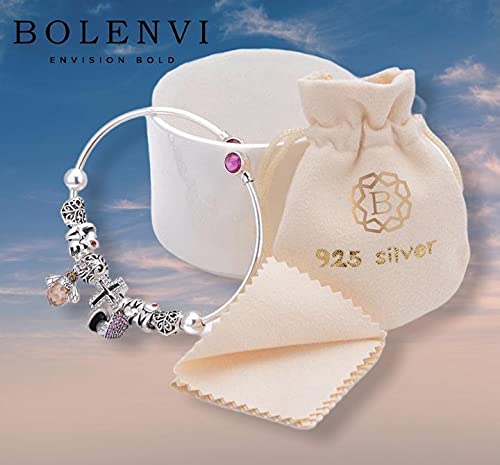 Bolenvi 925 Sterling Silver Charms Beads Pendants for Pandora Bracelets & Necklaces - Handmade Jewelry for Women, Gift Ideas for Birthday, Anniversary & Valentine's Day