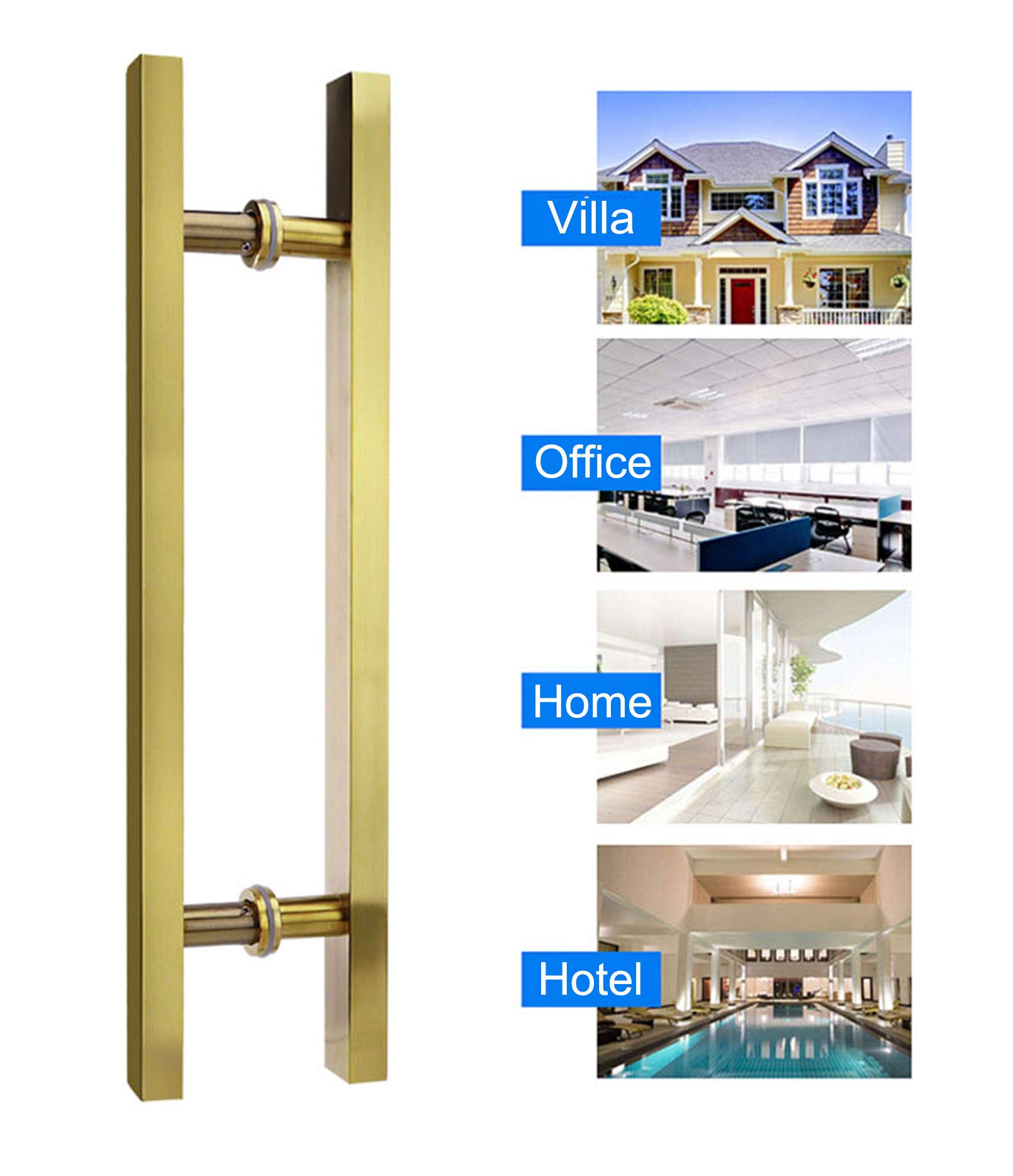 Heavy Duty Stainless Steel Sliding Barn Door Handle - T Bar Shower Pull Push Handles for Bathroom, Glass Shed & Office Doors (7 Sizes) - Perfect for Hotels, Homes & Commercial Spaces