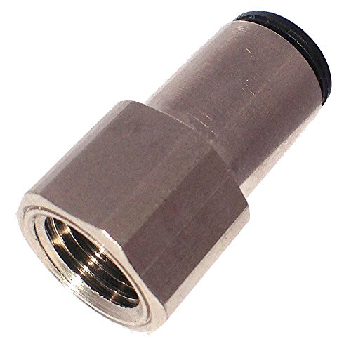 Parker 66LF-4-2 Push-to-Connect Fitting - Nickel Plated Brass Tube to Pipe Connector - 1/4