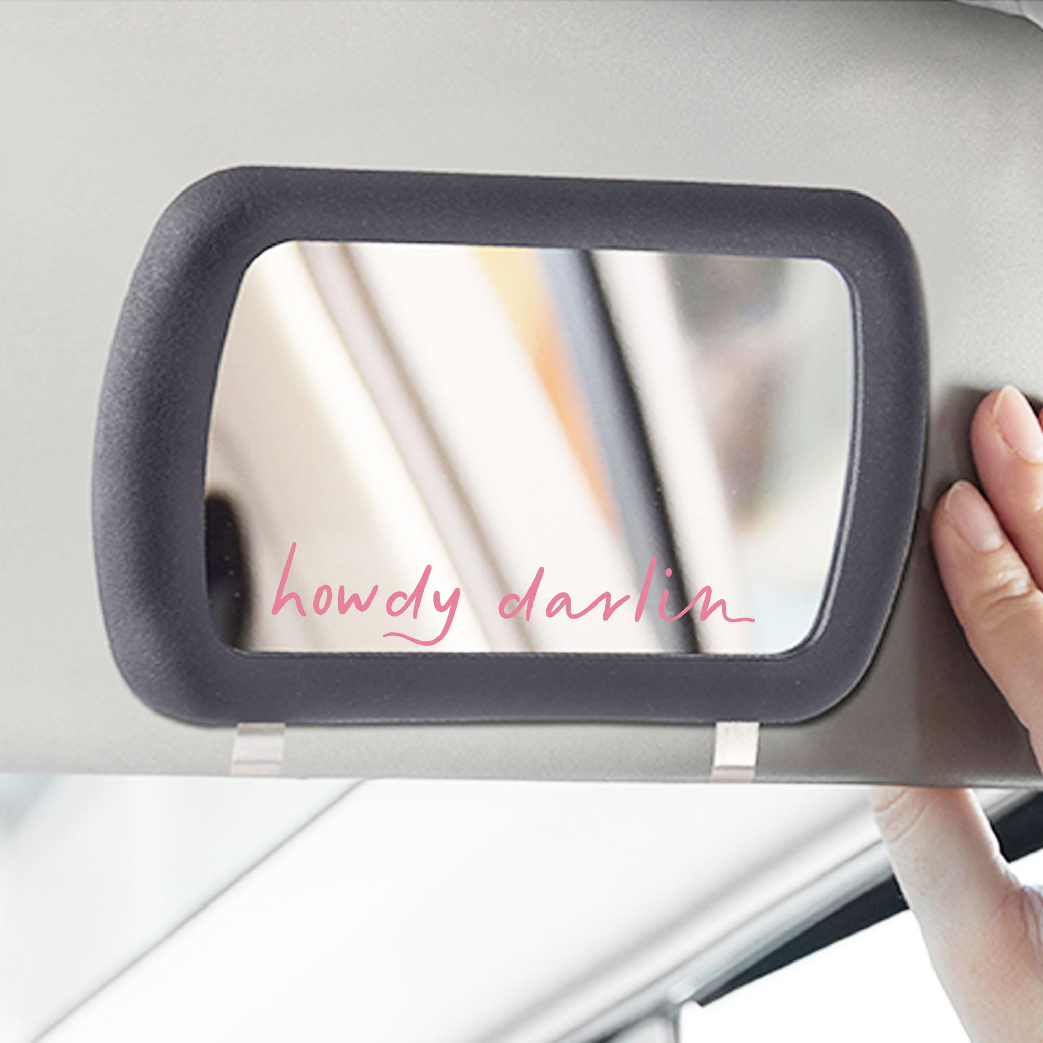 2 Pack Howdy Darlin Car Decals - Western Style Window Stickers with Positive Affirmations for Girls, Pink Mirror Decals for Rear View & Auto Decor - Perfect for Trucks, SUVs and Personalizing Your Vehicle