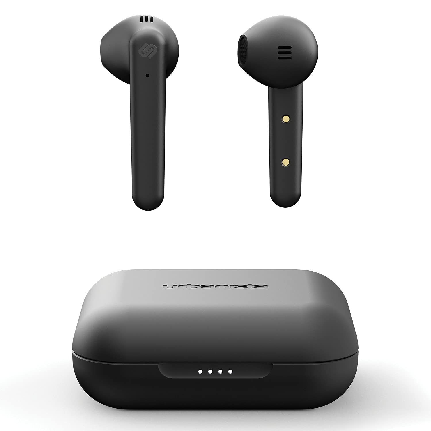 Urbanista Stockholm Plus True Wireless Earbuds with Microphone - Bluetooth 5.0, 32H Playtime, IPX4 Waterproof, Touch Control (Midnight Black) - Perfect for Workouts, Commuting & Travel